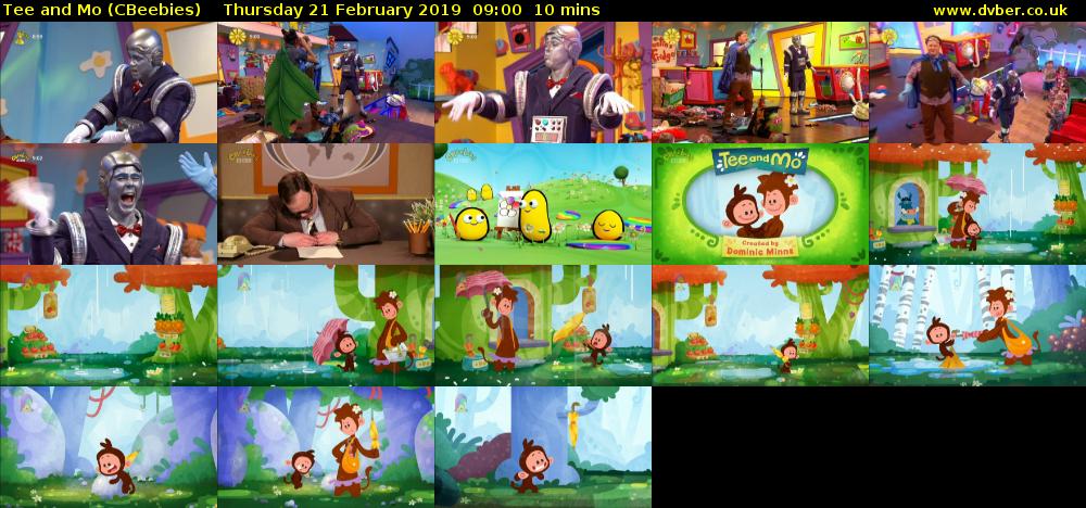 Tee and Mo (CBeebies) Thursday 21 February 2019 09:00 - 09:10