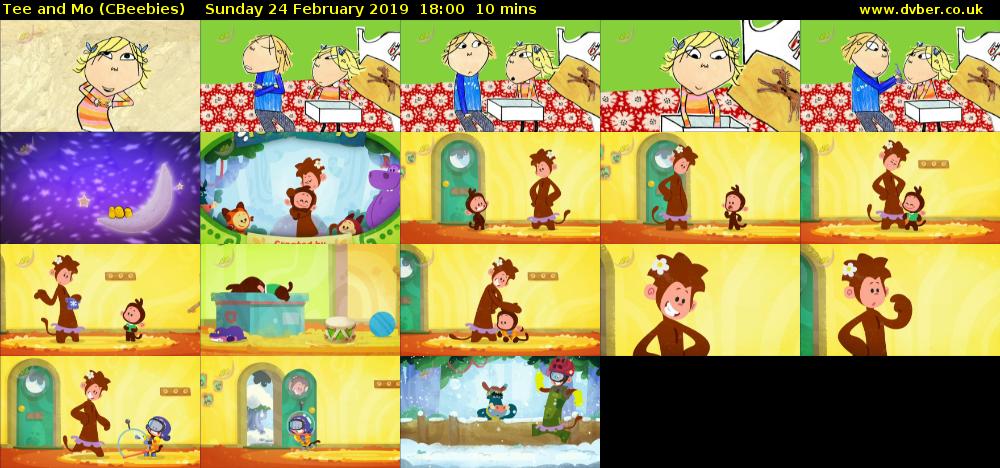 Tee and Mo (CBeebies) Sunday 24 February 2019 18:00 - 18:10
