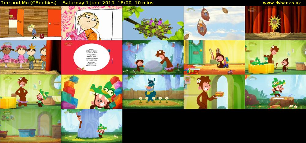 Tee and Mo (CBeebies) Saturday 1 June 2019 18:00 - 18:10