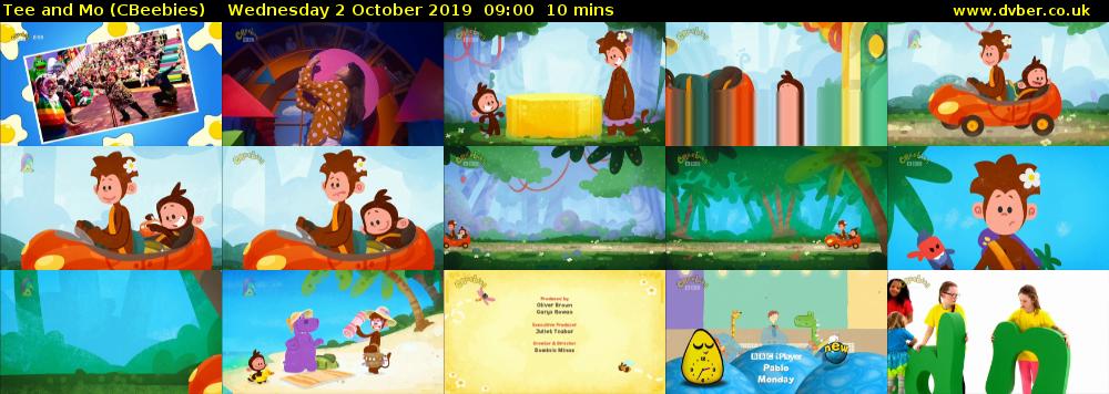Tee and Mo (CBeebies) Wednesday 2 October 2019 09:00 - 09:10