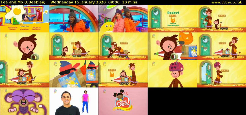 Tee and Mo (CBeebies) Wednesday 15 January 2020 09:00 - 09:10