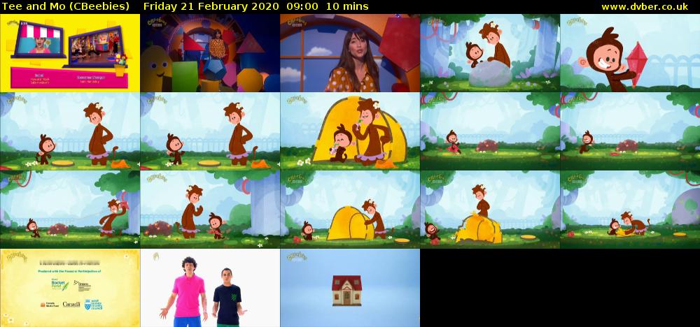 Tee and Mo (CBeebies) Friday 21 February 2020 09:00 - 09:10