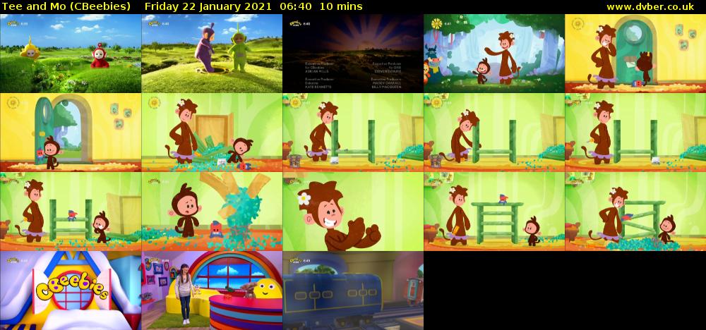Tee and Mo (CBeebies) Friday 22 January 2021 06:40 - 06:50