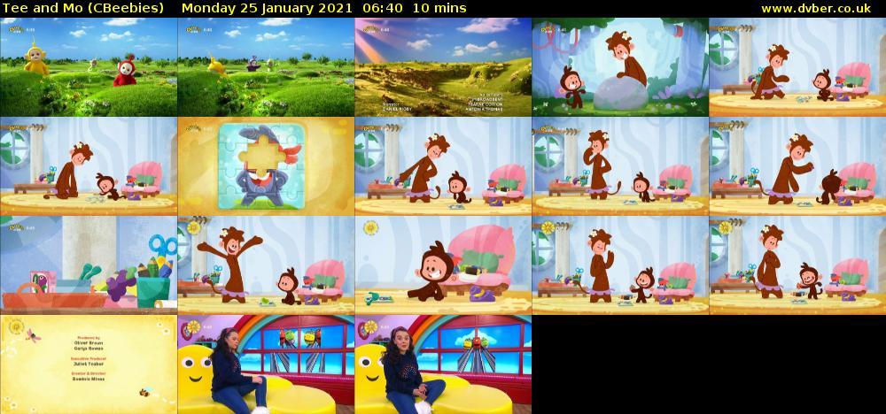 Tee and Mo (CBeebies) Monday 25 January 2021 06:40 - 06:50