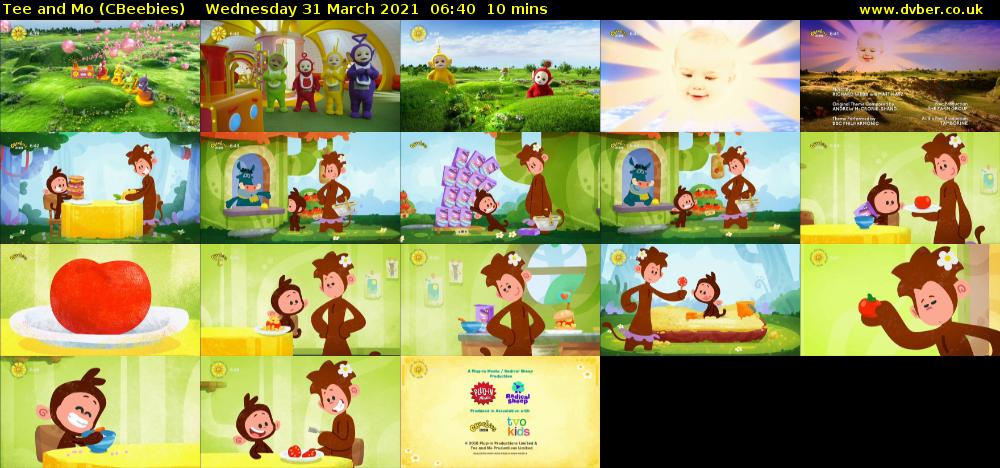 Tee and Mo (CBeebies) Wednesday 31 March 2021 06:40 - 06:50