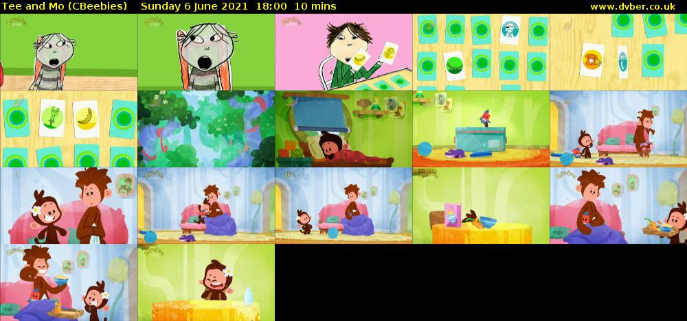 Tee and Mo (CBeebies) Sunday 6 June 2021 18:00 - 18:10