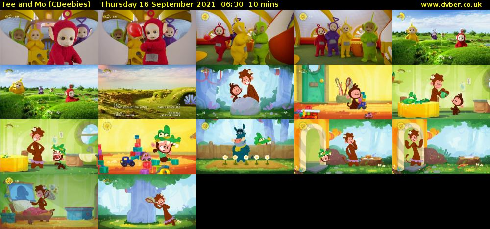 Tee and Mo (CBeebies) Thursday 16 September 2021 06:30 - 06:40