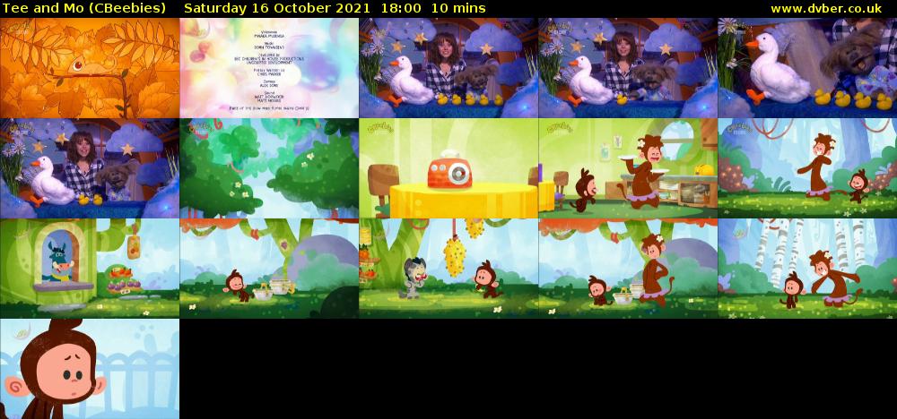 Tee and Mo (CBeebies) Saturday 16 October 2021 18:00 - 18:10