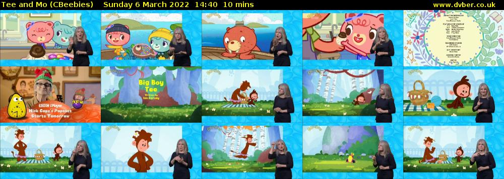 Tee and Mo (CBeebies) Sunday 6 March 2022 14:40 - 14:50