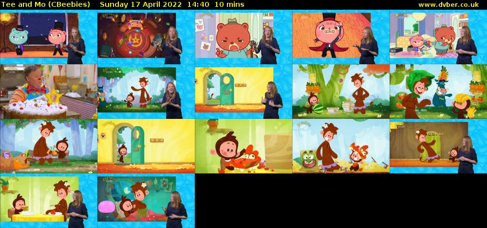 Tee and Mo (CBeebies) Sunday 17 April 2022 14:40 - 14:50