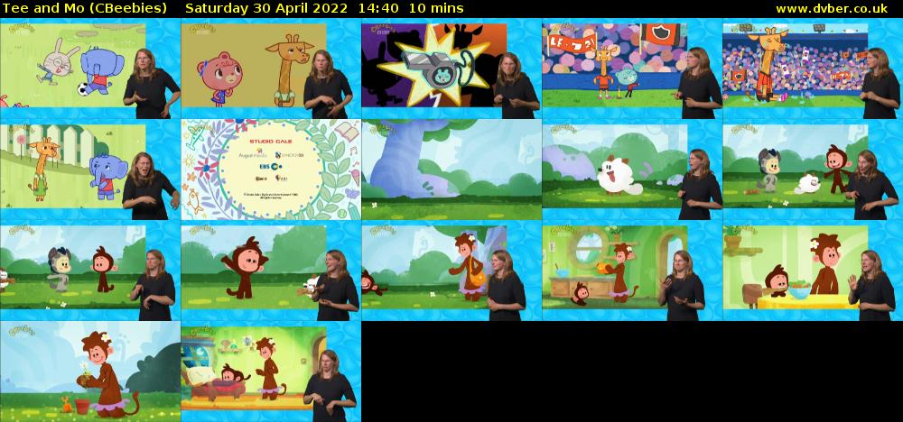 Tee and Mo (CBeebies) Saturday 30 April 2022 14:40 - 14:50