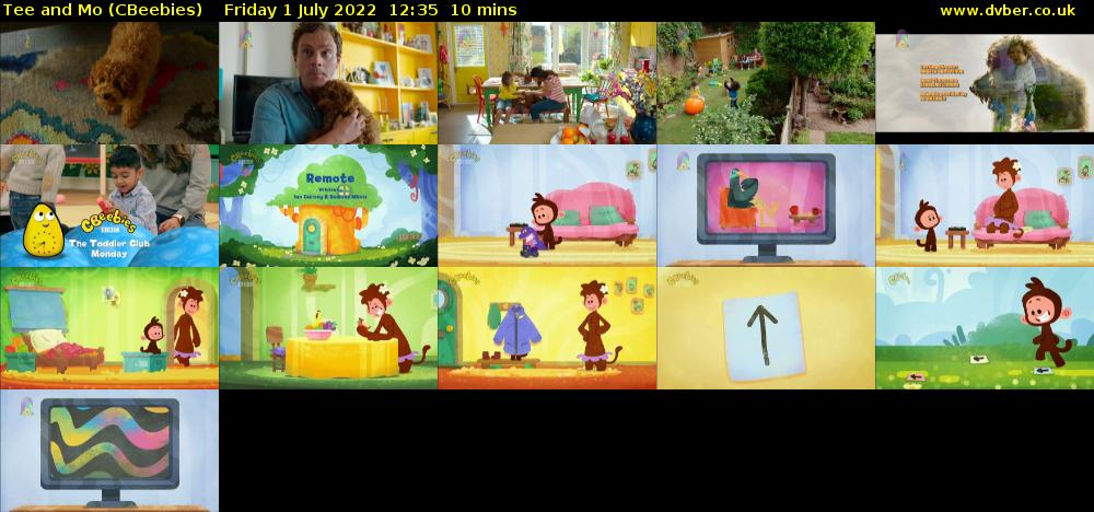Tee and Mo (CBeebies) Friday 1 July 2022 12:35 - 12:45