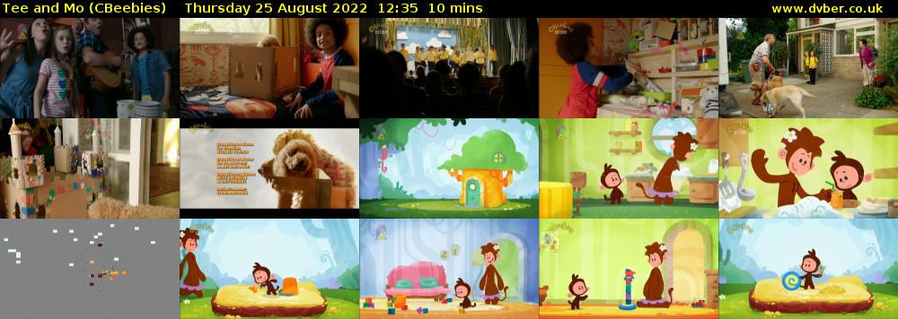 Tee and Mo (CBeebies) Thursday 25 August 2022 12:35 - 12:45