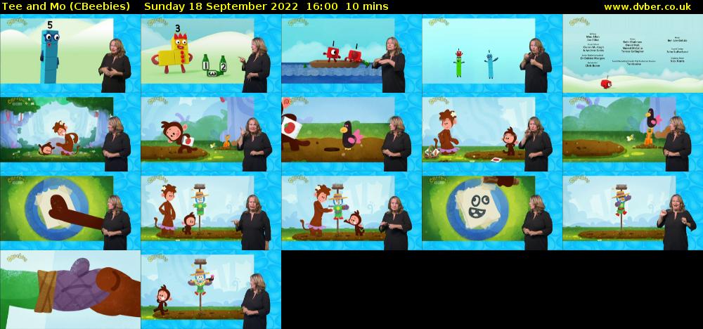 Tee and Mo (CBeebies) Sunday 18 September 2022 16:00 - 16:10