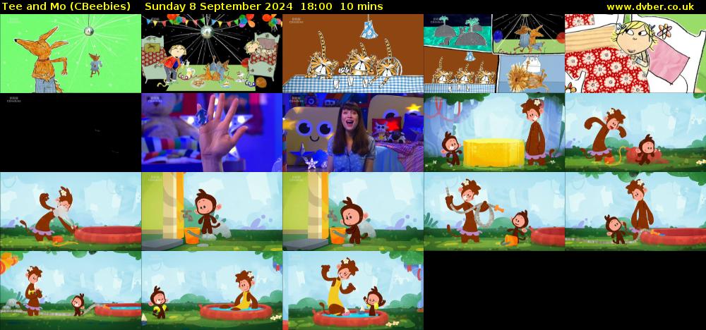 Tee and Mo (CBeebies) Sunday 8 September 2024 18:00 - 18:10