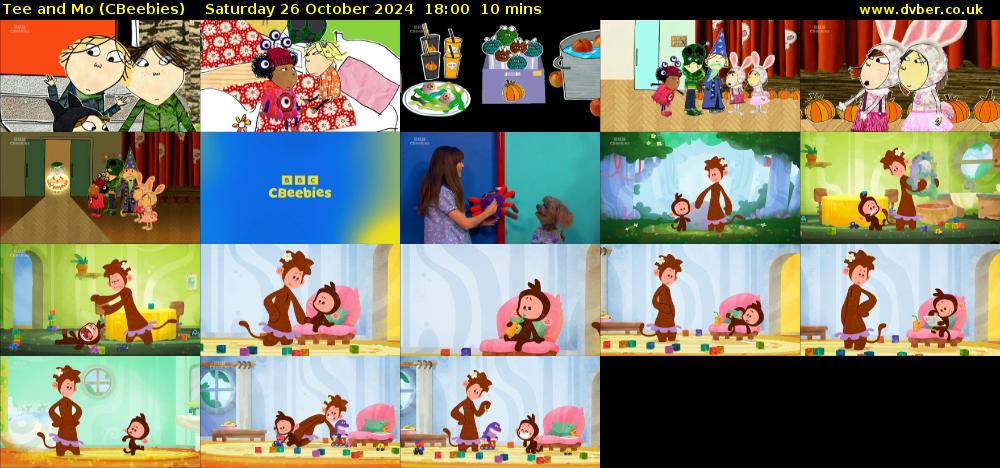 Tee and Mo (CBeebies) Saturday 26 October 2024 18:00 - 18:10