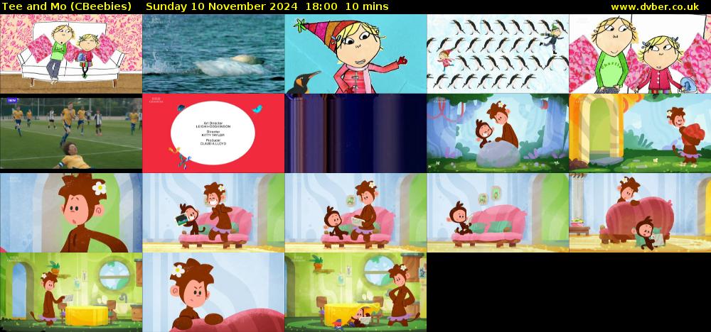 Tee and Mo (CBeebies) Sunday 10 November 2024 18:00 - 18:10
