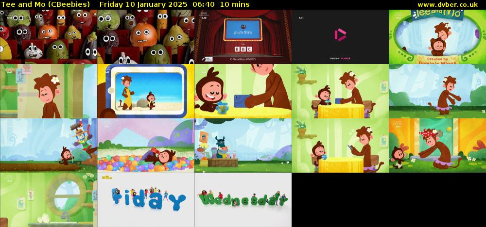 Tee and Mo (CBeebies) Friday 10 January 2025 06:40 - 06:50