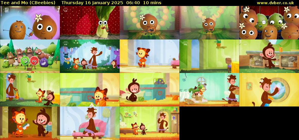 Tee and Mo (CBeebies) Thursday 16 January 2025 06:40 - 06:50