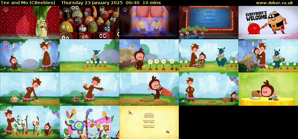 Tee and Mo (CBeebies) Thursday 23 January 2025 06:40 - 06:50