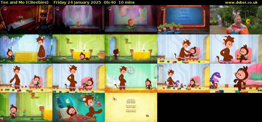 Tee and Mo (CBeebies) Friday 24 January 2025 06:40 - 06:50