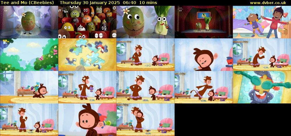 Tee and Mo (CBeebies) Thursday 30 January 2025 06:40 - 06:50