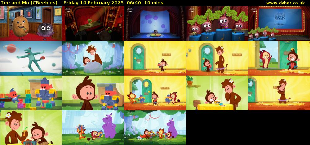 Tee and Mo (CBeebies) Friday 14 February 2025 06:40 - 06:50