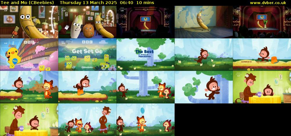 Tee and Mo (CBeebies) Thursday 13 March 2025 06:40 - 06:50