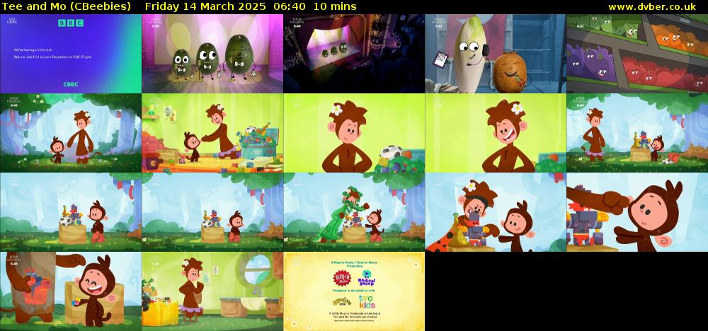 Tee and Mo (CBeebies) Friday 14 March 2025 06:40 - 06:50