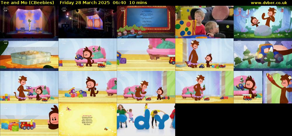 Tee and Mo (CBeebies) Friday 28 March 2025 06:40 - 06:50