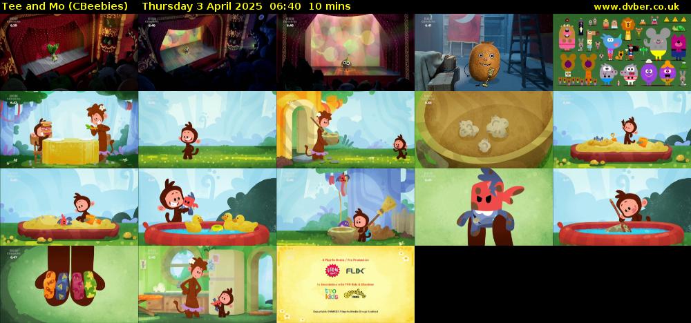 Tee and Mo (CBeebies) Thursday 3 April 2025 06:40 - 06:50