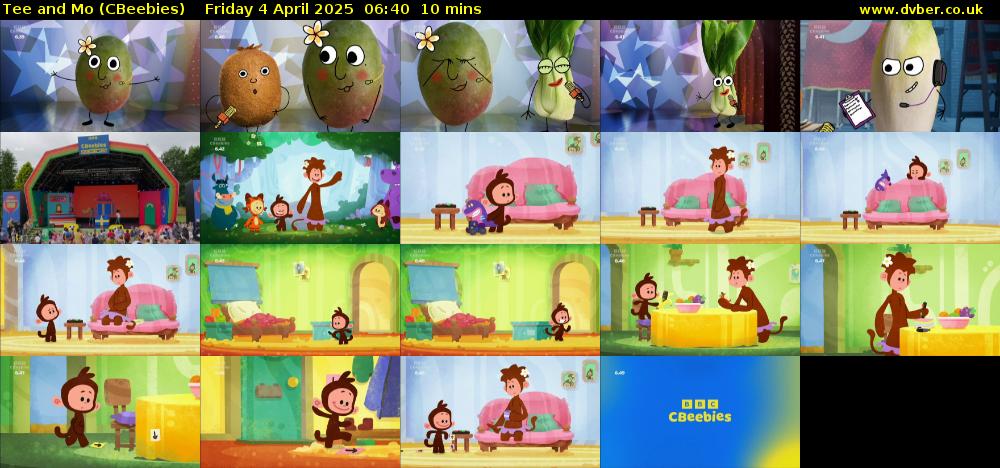 Tee and Mo (CBeebies) Friday 4 April 2025 06:40 - 06:50