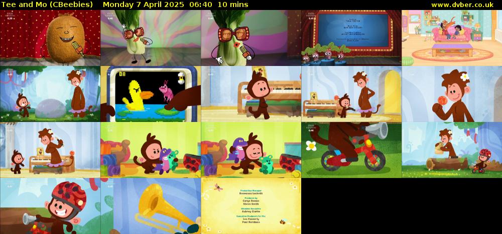 Tee and Mo (CBeebies) Monday 7 April 2025 06:40 - 06:50