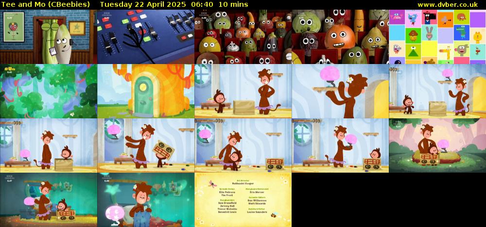 Tee and Mo (CBeebies) Tuesday 22 April 2025 06:40 - 06:50