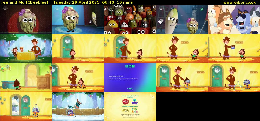 Tee and Mo (CBeebies) Tuesday 29 April 2025 06:40 - 06:50