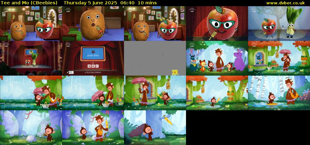 Tee and Mo (CBeebies) Thursday 5 June 2025 06:40 - 06:50