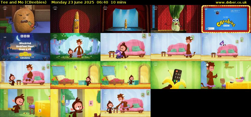 Tee and Mo (CBeebies) Monday 23 June 2025 06:40 - 06:50