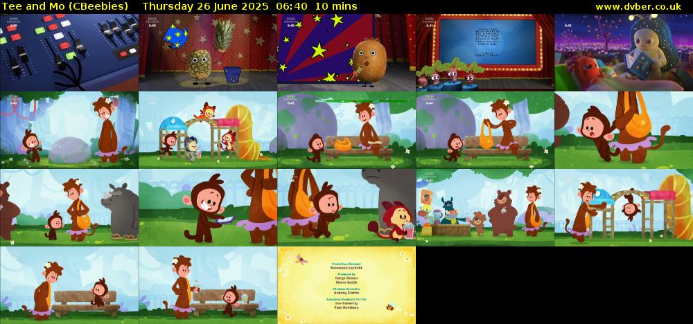 Tee and Mo (CBeebies) Thursday 26 June 2025 06:40 - 06:50