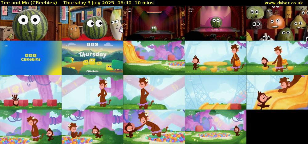 Tee and Mo (CBeebies) Thursday 3 July 2025 06:40 - 06:50