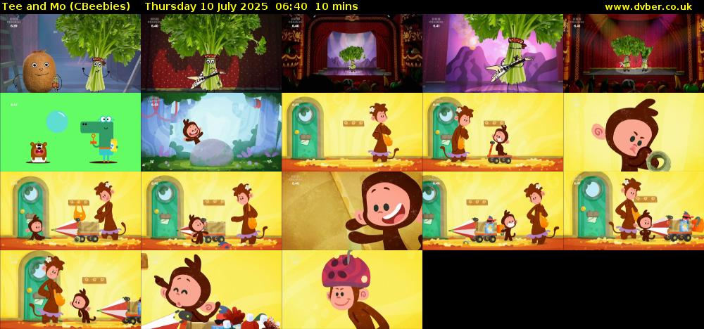 Tee and Mo (CBeebies) Thursday 10 July 2025 06:40 - 06:50