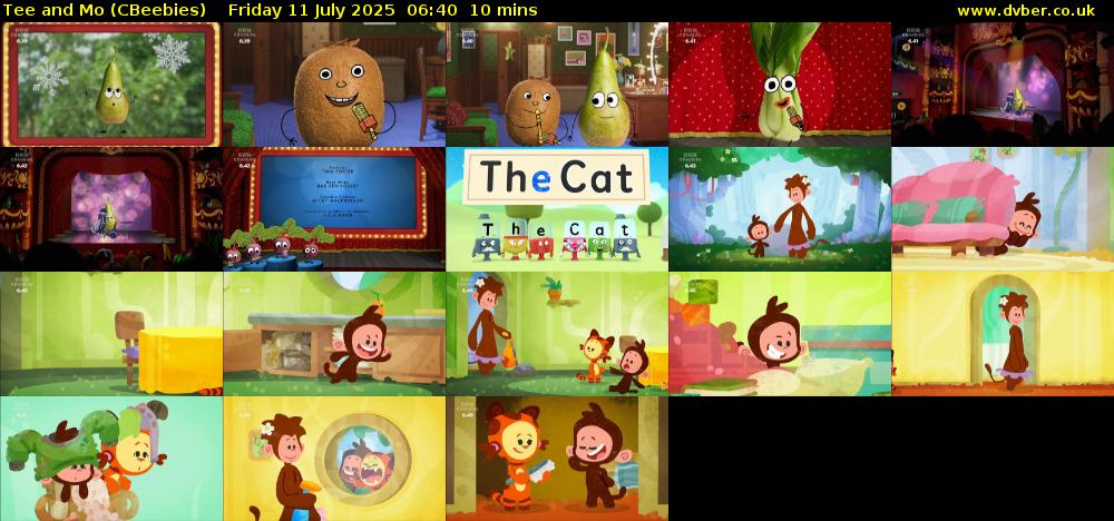Tee and Mo (CBeebies) Friday 11 July 2025 06:40 - 06:50