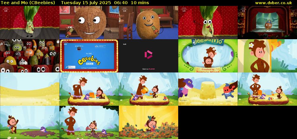 Tee and Mo (CBeebies) Tuesday 15 July 2025 06:40 - 06:50