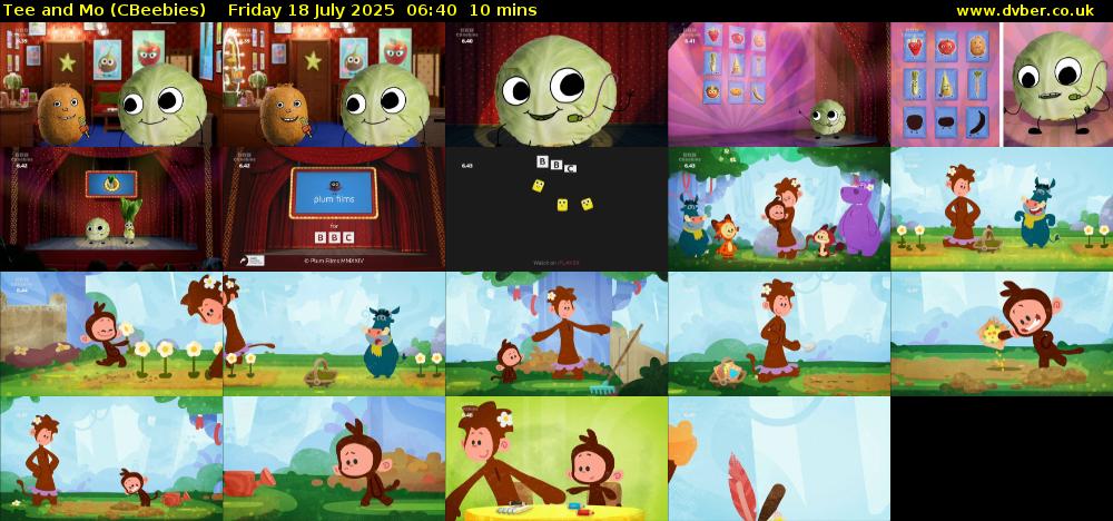 Tee and Mo (CBeebies) Friday 18 July 2025 06:40 - 06:50