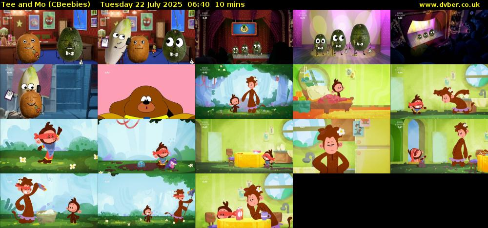 Tee and Mo (CBeebies) Tuesday 22 July 2025 06:40 - 06:50