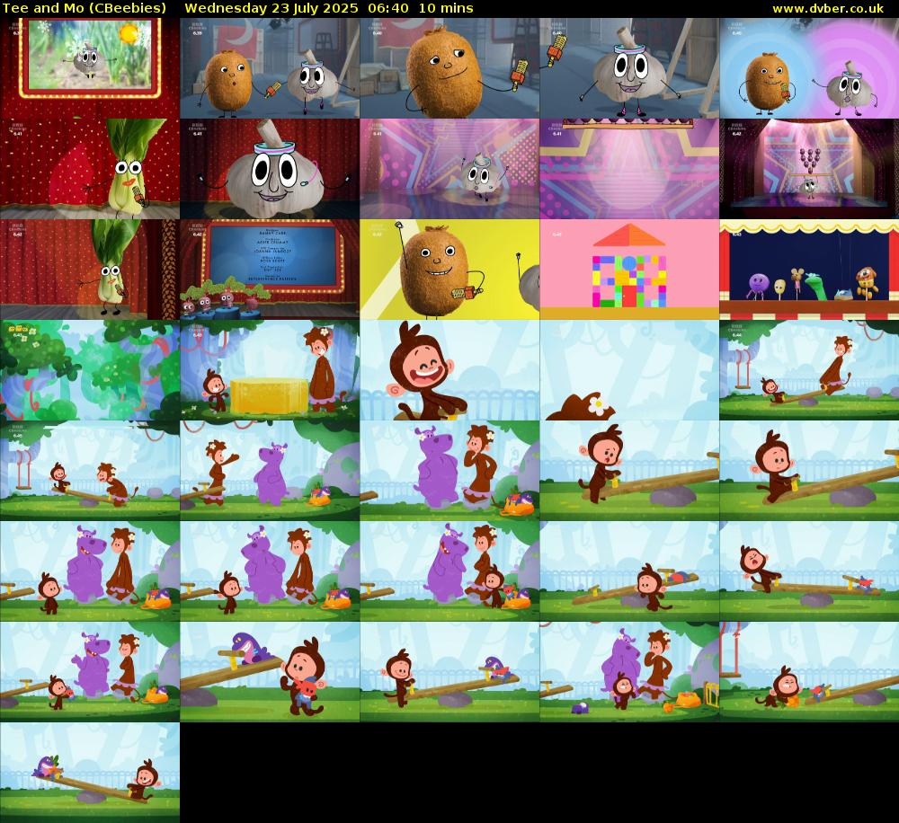 Tee and Mo (CBeebies) Wednesday 23 July 2025 06:40 - 06:50