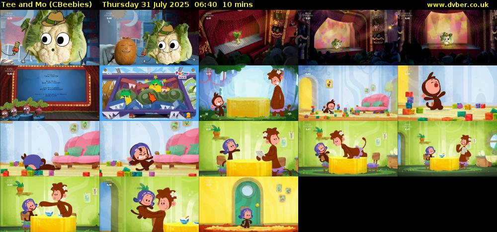 Tee and Mo (CBeebies) Thursday 31 July 2025 06:40 - 06:50