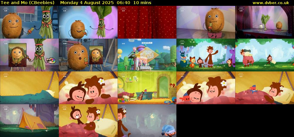 Tee and Mo (CBeebies) Monday 4 August 2025 06:40 - 06:50