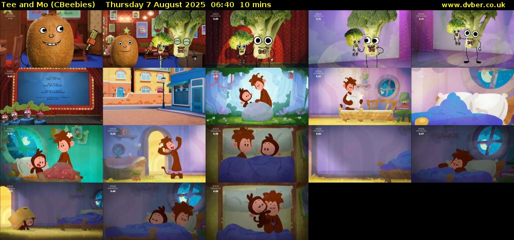 Tee and Mo (CBeebies) Thursday 7 August 2025 06:40 - 06:50