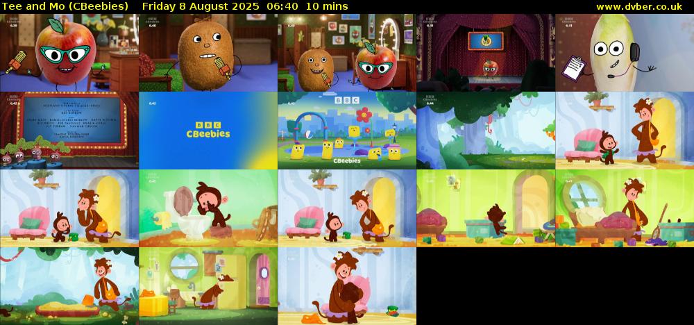 Tee and Mo (CBeebies) Friday 8 August 2025 06:40 - 06:50