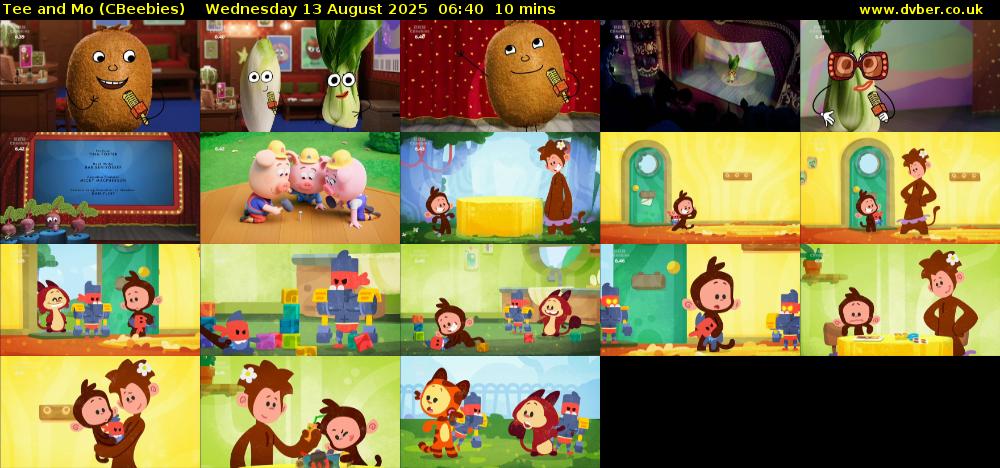 Tee and Mo (CBeebies) Wednesday 13 August 2025 06:40 - 06:50